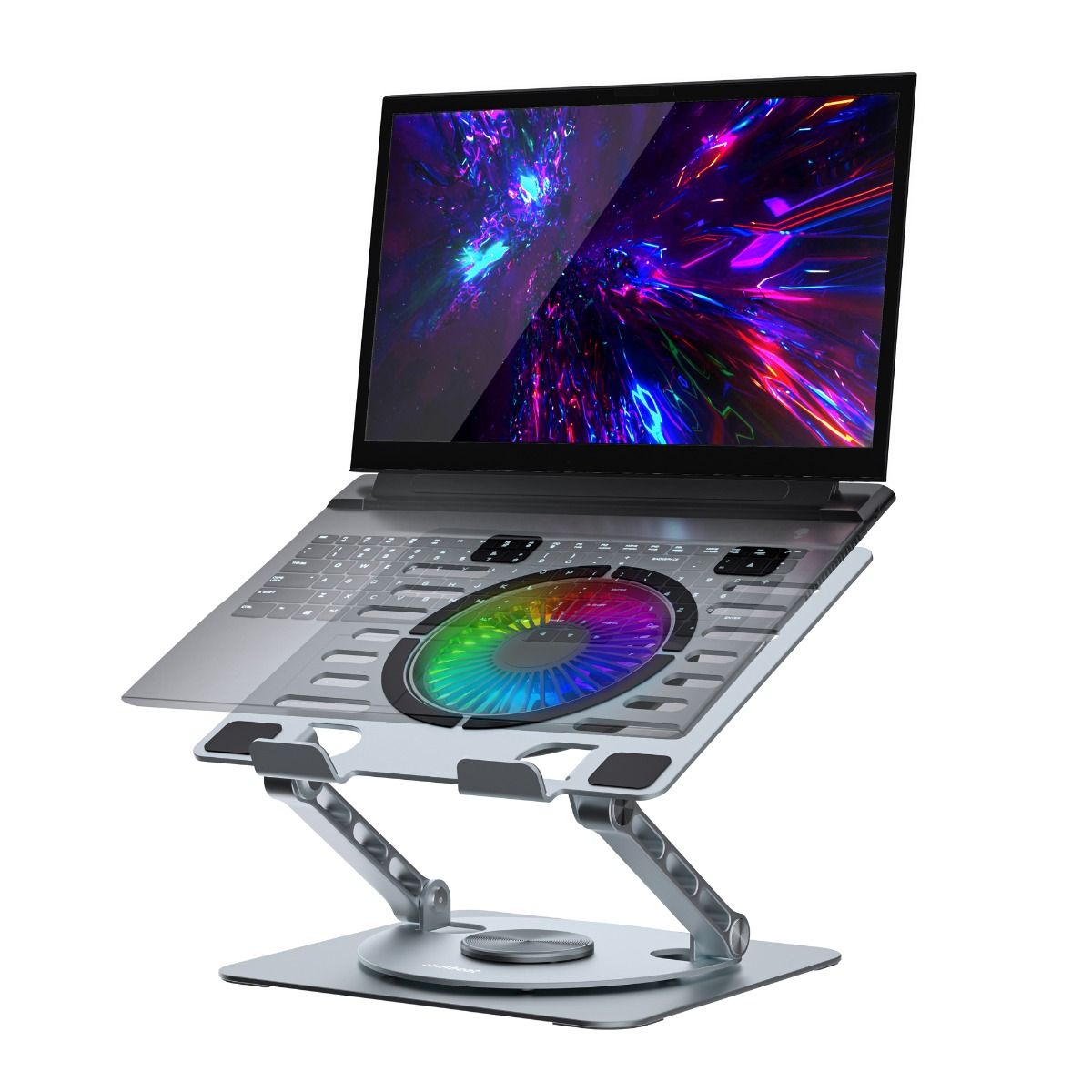 NNEDSZ mbeat Stage S8 Rotating Laptop Stand with RGB Cooling Fan and USB Ports