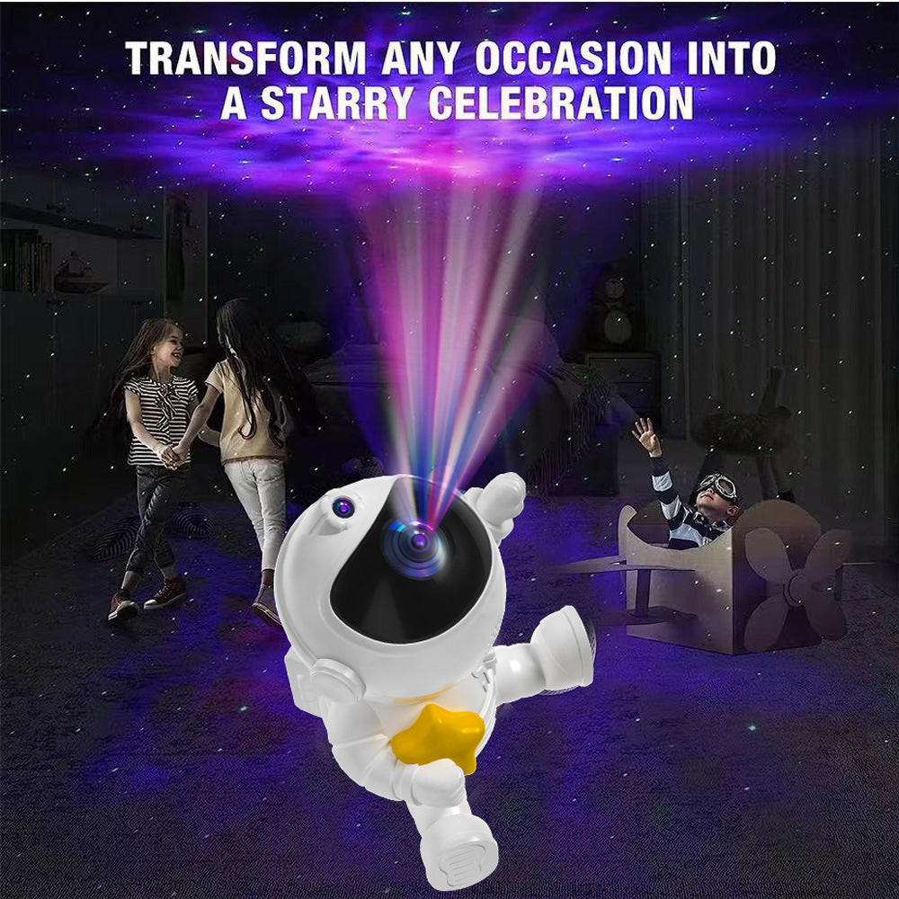 NNEDSZ Astronaut Galaxy Projector Night Light with Remote Control(Pentagram)-2