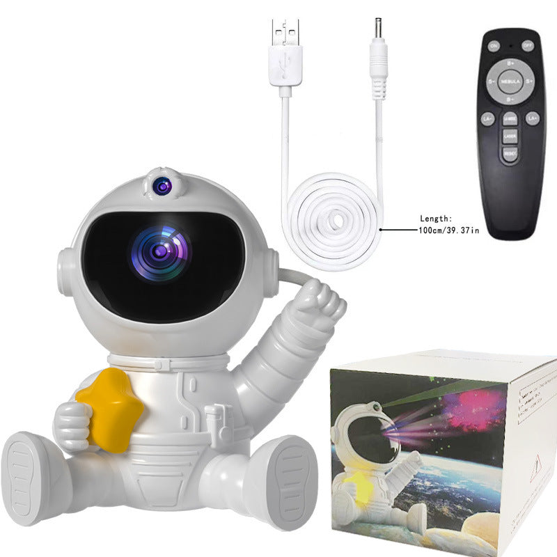 NNEDSZ Astronaut Galaxy Projector Night Light with Remote Control(Pentagram)-4