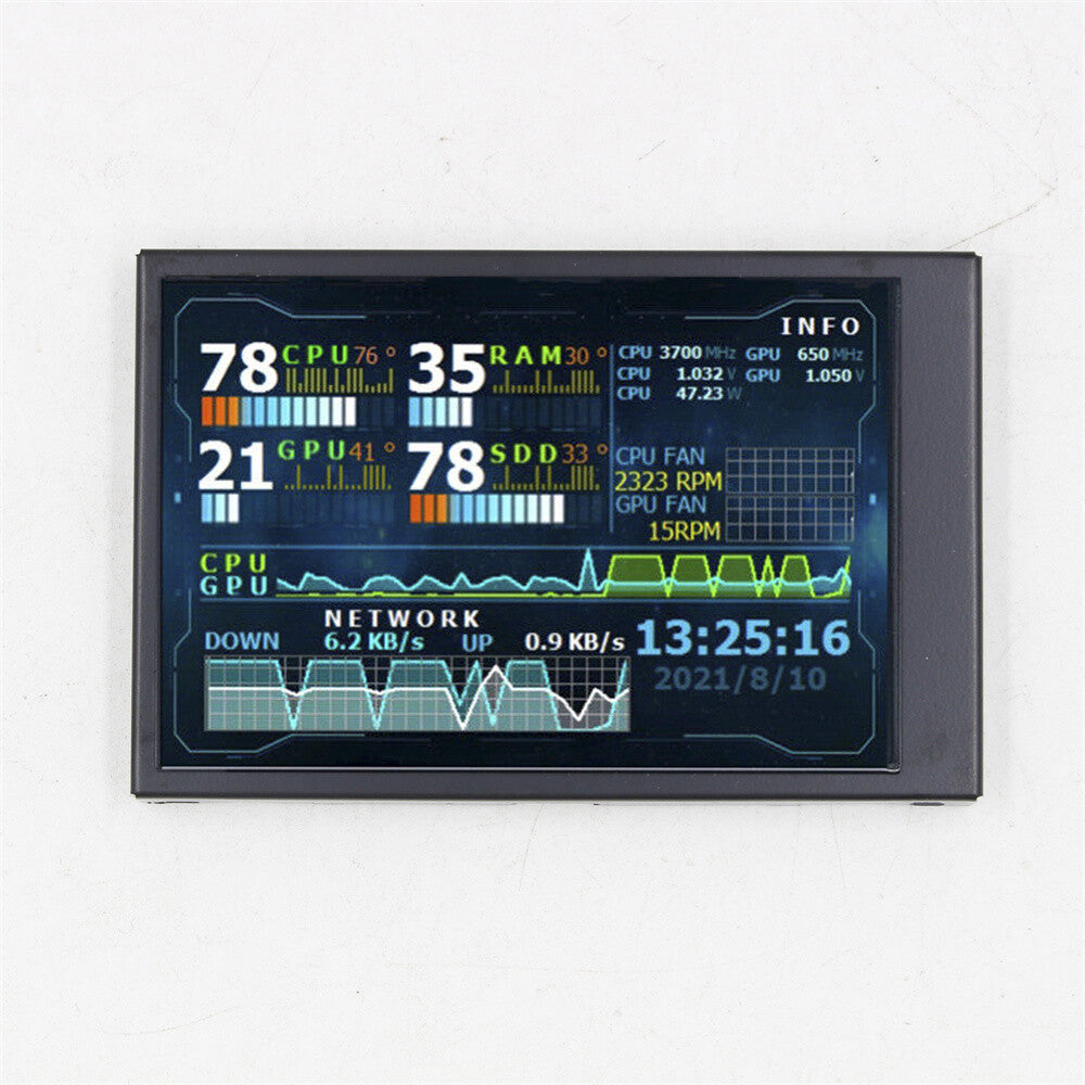 3.5 Inch IPS USB Secondary Display Screen AIDA64 Mini Monitor 360° For Pi ITX PC