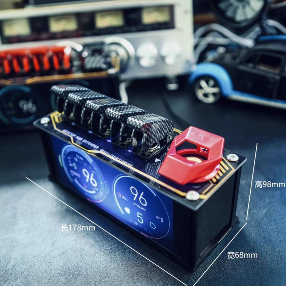 USB Switch USB Hub Built-in RGB Light Support Bluetooth for Retro Decoration C7