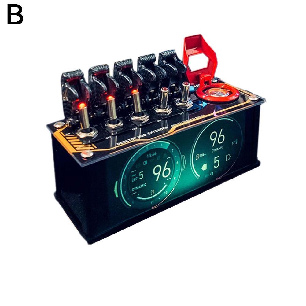 USB Switch USB Hub Built-in RGB Light Support Bluetooth for Retro Decoration C7