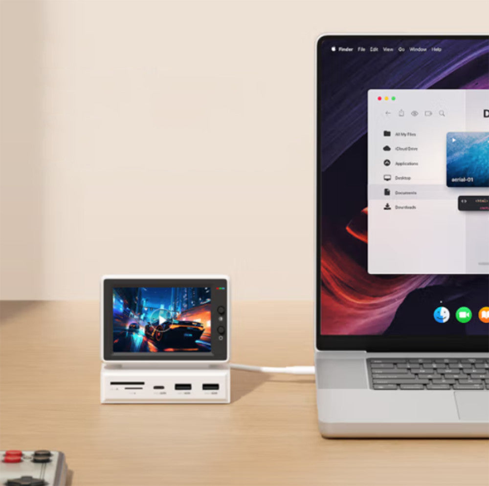 Hagibis Mini Monitor USB-C Docking Station 3.5'' IPS Screen For Windows